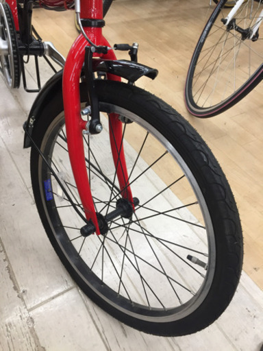 1/5 【持ち運びもらくらく✨】 福岡 東区 定価¥54,700 DUCATI 20インチ 折りたたみ 自転車 レッド 赤 6段変速
