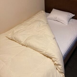 在庫残り1セット！　未使用 羽根布団 冬用 シングル 150cm×210cm 訳あり ホワイトダックダウン 羽根掛け布団 の画像