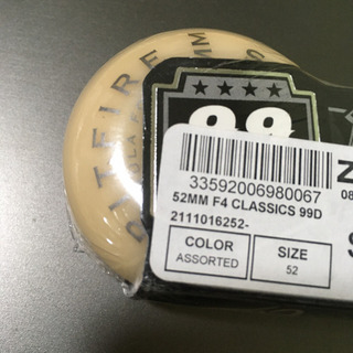 〔新品・US輸入正規品〕スケボー ウィール Spitfire Formula Four Classic 52mmの画像