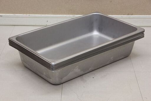 ステンレス製 フードパン 10枚セット　サイズ　300mm×500mm 深さ100mm ホテルパン フード用バット フードウォーマー(J841kwxY)③