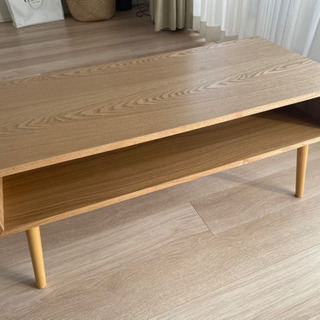 【美品】天然木 ウッド調 ローテーブルの画像