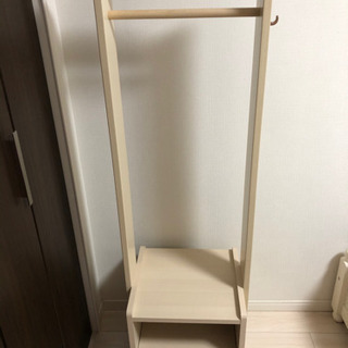下に収納付 木材ハンガーラック