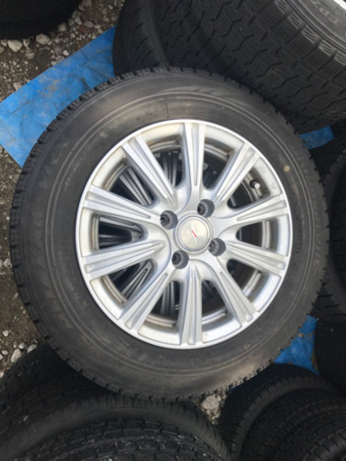 激安バリ山14インチアルミホイルスタッドレスタイヤ4本セット165/70/14　ブリッジストーンブルザックVRX2017年制