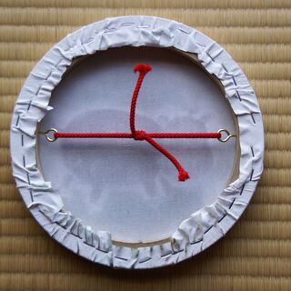 油絵　直筆　絵画：　丑年（赤）の画像