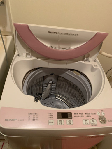 SHARP洗濯機5.5kgピンク　2016年 ES-G55RC