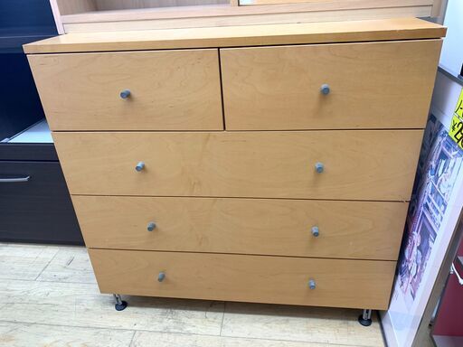 無印良品 ミドルチェスト ナチュラル 箪笥 収納 引き出し 4段 83×87×44　買取帝国朝霞店