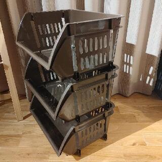 美品！！収納　積み重ねバスケット　ブラウン
