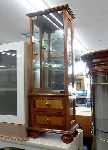 キュリオケース 高90cm キャビネット 飾り棚 コンパクトガラスケース コレクションボード 札幌市西区西野