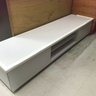 【リサイクルショップどりーむ荒田店】No5928 TV台　テレビボード　大型テレビ対応　ホワイト　人気カラー　状態良好　模様替え　５５型　６０型　中古　美品の画像