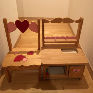ままごとキッチン　ハンドメイド　子供　椅子　チェアの画像