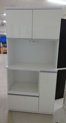 土井インテリヤ工業(株) レンジボード 食器棚 ホワイト【ユーズドユーズ名古屋天白店】 J507