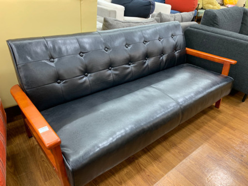 合皮3人掛けソファー【トレファク所沢店】