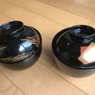 蓋つき汁椀（小）2客セット 未使用品
