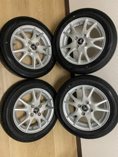 CLAW X-1〈14×4.5J 4×100 45〉2018製バリ溝DUNLOPサマータイヤ4本セット