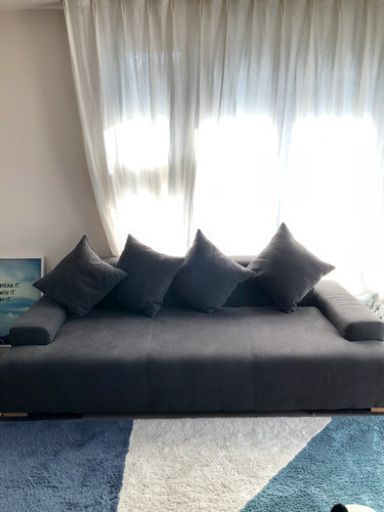 3人がけローソファー　できれば取りに来ていただける方