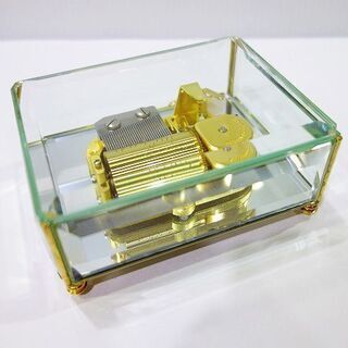 【苫小牧バナナ】美品 Sankyo EX-121-I 30弁 オルゴール 月の光 オルフェイス クリスタルBOX サンキョー♪の画像