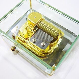 【苫小牧バナナ】美品 Sankyo EX-121-I 30弁 オルゴール 月の光 オルフェイス クリスタルBOX サンキョー♪の画像