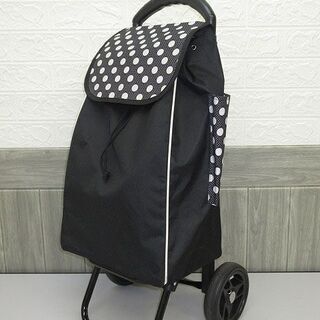 stp-0505  ショッピングカート　ブラック　ドット　黒　水...