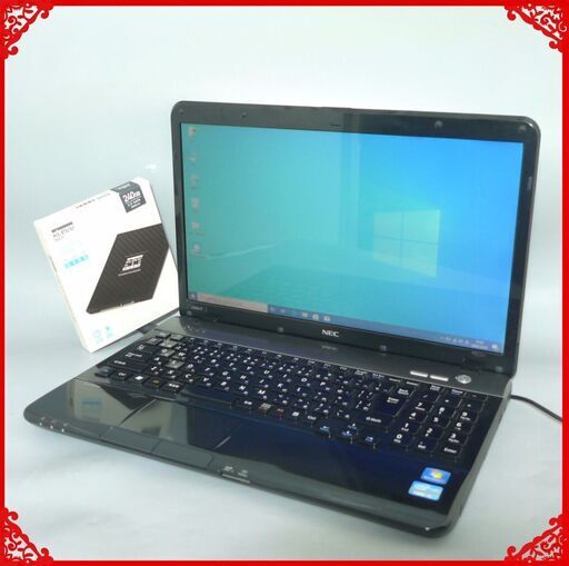 ブラック 新品SSD240GB ノートPC 中古良品 15.6型 NEC LS550FS1YB 第2世代Core i5 4GB DVDRW 無線 Windows10 テンキー LibreOffice