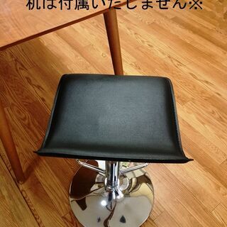 値下 カウンターチェア (高さ66～87cm) 黒 マットブラック スツール PUレザー 回転 昇降 バーチェア 椅子 イス いす 足置き カウンターチェアー モダン バー BAR ダイニング キッチン 1脚の画像