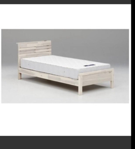 状態良好☆シングルベッド　Granz ホワイト　マット付き