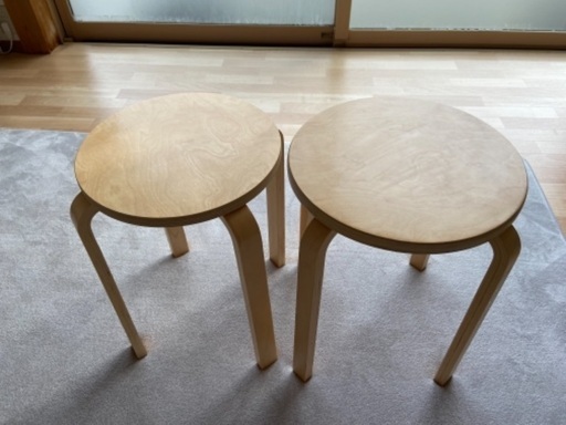 【中古美品】木製スツール2脚セット