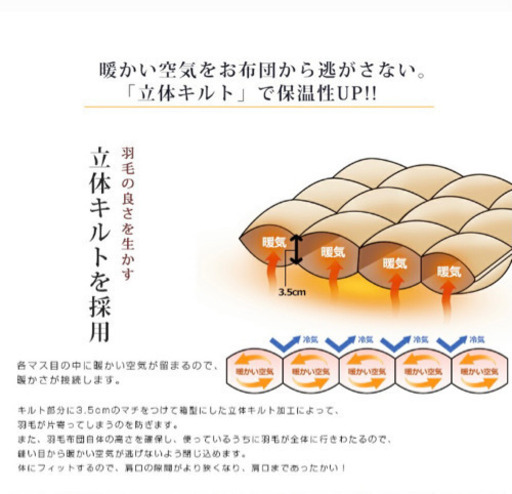 【お取引きの方が決まりました】　羽毛布団　シングルロング　150×210 美品