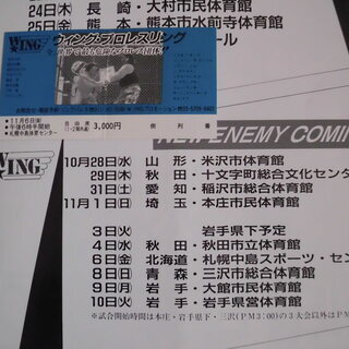 プロレス　WING  ポスター&サイン入りパンフほか　の画像