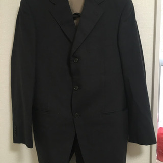 再値下げ　メンズ　スーツ　上下セット　ジャケット　2点　パンツ　スラックス　黒　ブラックの画像