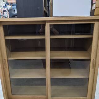 【おすすめ品】無印良品　オーク材使用　ガラス扉キャビネット