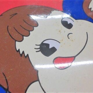 収納雑貨 ペコちゃん ブリキ缶 直径35x高45cm 不二家ペコちゃん 昭和レトロ レッド 苫小牧西店の画像