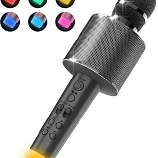 A324【新品未開封】bluetoothカラオケマイク LEDラ...