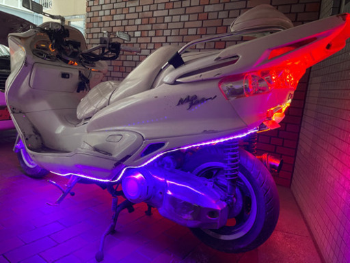 【YAMAHA マジェスティー】SG03J フルホワイトカスタム　LED付き　スピーカー2発