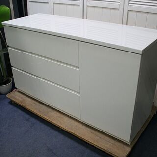 R2516) NITORI 中古 ニトリ シンプルローチェスト エレア3 120 WH 3段