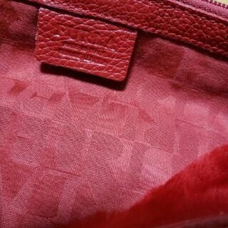 『FURLA』フルラ ムートン ファー 
トートバッグ レッドの画像