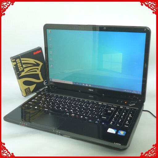 新品SSD256GB 1台限定ノートパソコン 中古良品 15.6型 NEC LS150ES1TB Pentium 4GB DVDマルチ 無線 Windows10 LibreOffice ブラック