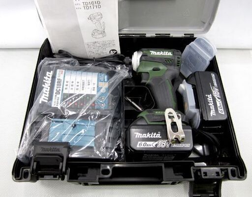 マキタ 限定色 18V 6.0Ah 充電式インパクトドライバ makita TD171DGX AG グリーンバッテリ×2 充電器付き 札幌 東区