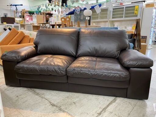 【愛品館 江戸川店】ニトリ　３Pソファ　本革　ソファ　ID:156-008621-007　配送可