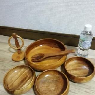 未使用　サラダボウル　木製