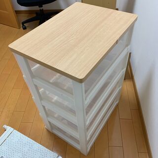 天馬　木製天板収納ケース4段の画像