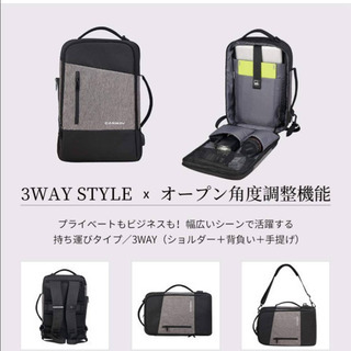 【新品】ビジネスリュック ビジネスバッグ リュック ラップトップバック スクエア PCバック バックパック メンズ 15.6インチPC対応 大容量 3way usbポート付き の画像