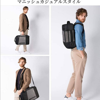 【新品】ビジネスリュック ビジネスバッグ リュック ラップトップバック スクエア PCバック バックパック メンズ 15.6インチPC対応 大容量 3way usbポート付き の画像