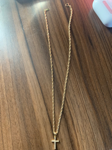 k18デザインチェーン8g k18ダイヤ入りクロスセット