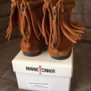 24.0〜24.5モカシンブーツ茶ミネトンカ靴B.C STOCKの画像