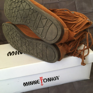 24.0〜24.5モカシンブーツ茶ミネトンカ靴B.C STOCKの画像