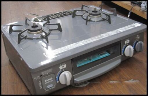 新生活！8250円 リンナイ ガスコンロ 都市ガス 水無片面焼き 2015年製 ホース付き