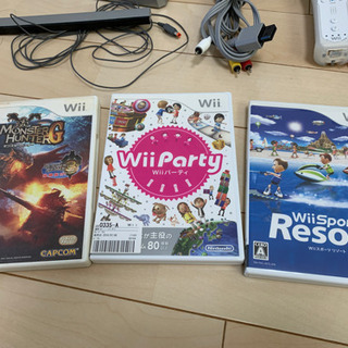 任天堂　Wii 本体　モンハンG Wii partyソフトの画像