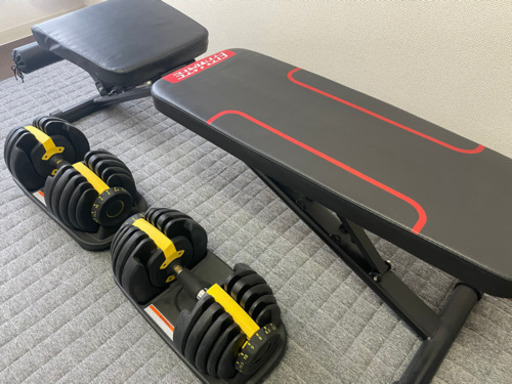 【受け渡し予定者確定済】アジャスタブルダンベル24kg×2、インクラインベンチ