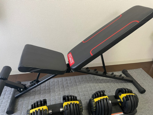 【受け渡し予定者確定済】アジャスタブルダンベル24kg×2、インクラインベンチ