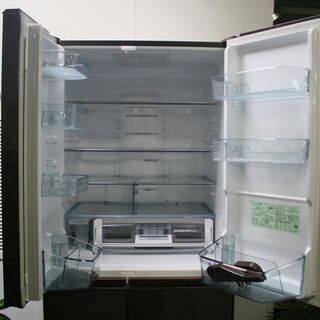 R2521) HITACHI 中古 日立 6ドア冷凍冷蔵庫 R-XG48J(XH) 475L ガラス